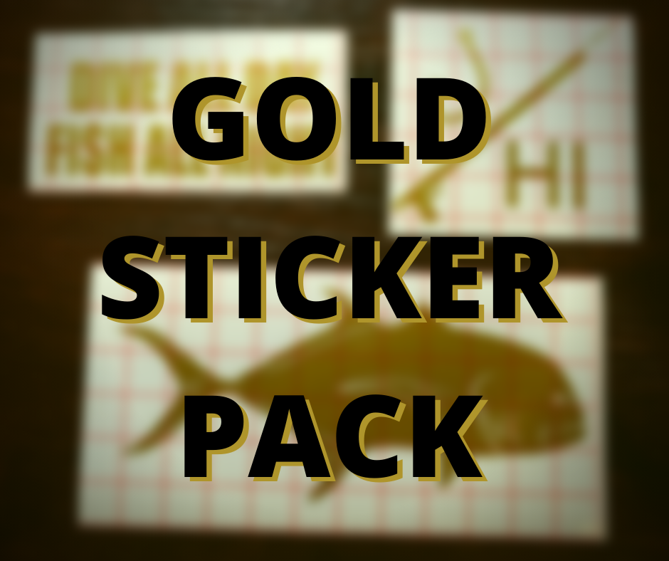 Fish And Dive Sticker Pack(Metallic-Gold)